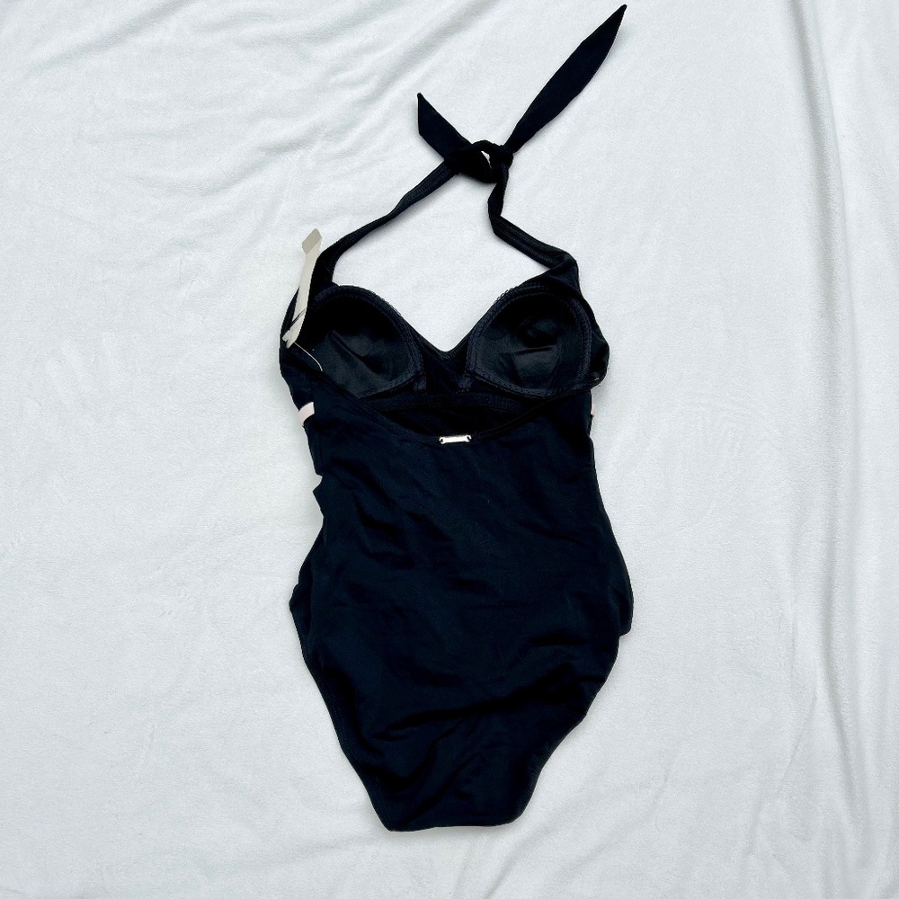 NWT Anne Cole black halter swim suit 8 - Picture 3 of 13